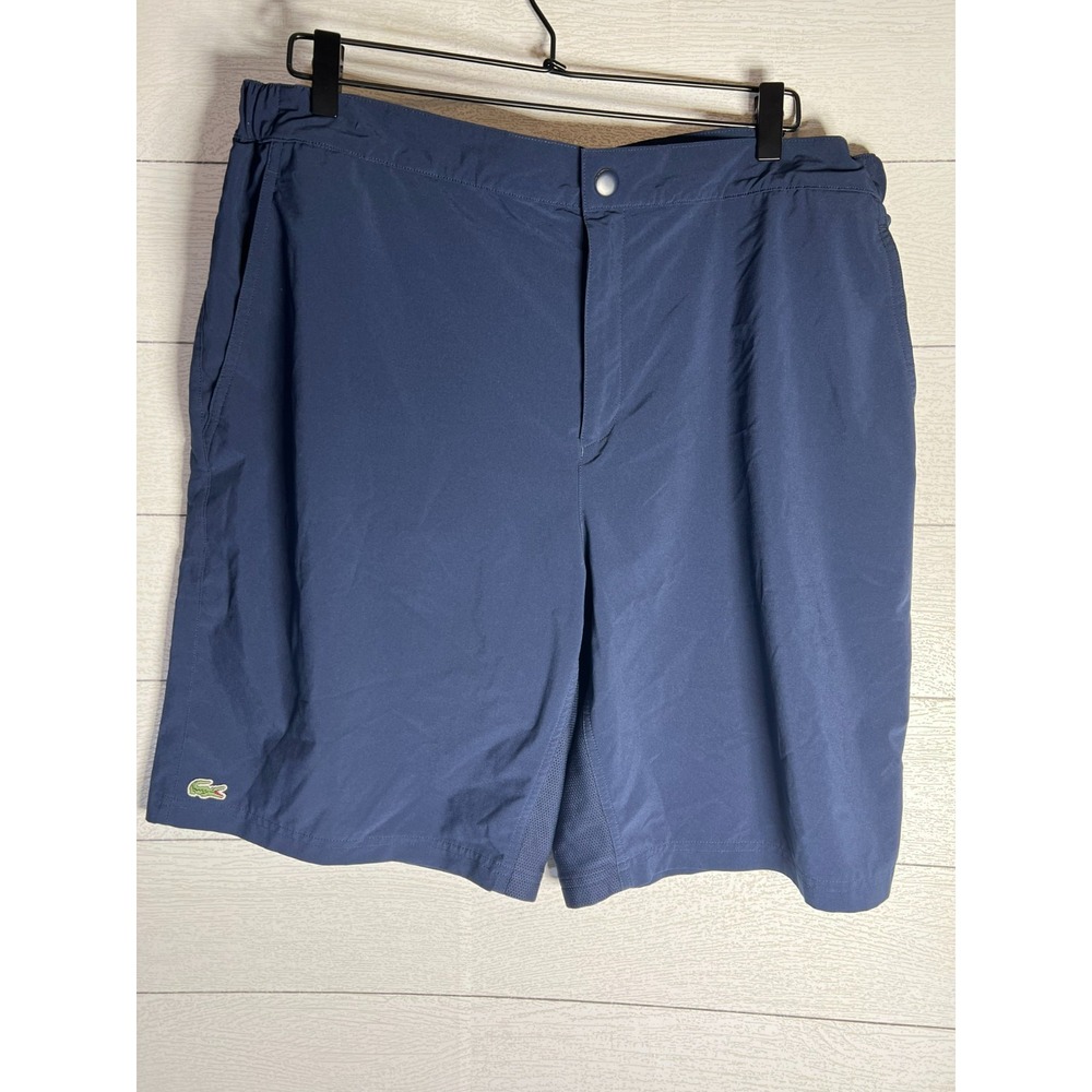 Lacoste Shorts Mens Size 8 38x9 Navy Blue Sport Stretch Golf Tennis Breathable